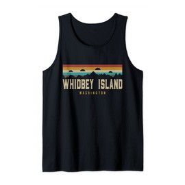 Whidbey Island Vintage Mountains Hiking Washington Retro Tank Top