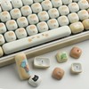 TYRIXKI PBT Keycaps 137 Keys MOG Profile Bun Cat Paradise