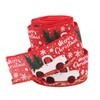 2Pcs Satin Ribbon 16.4ft Red Christmas Ribbon Retro Truck Pattern