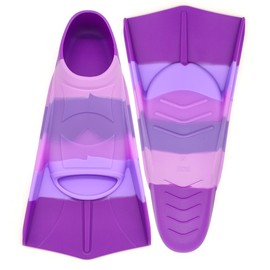 Fadgesy Swimming Training Fins,Comfortable Silicone Flippers for Swimming and Diving,Size Suitable Kids Girls Boys Adult (SixColorful-K, M)