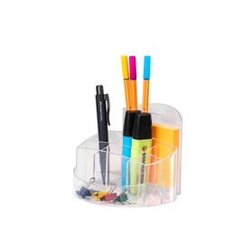 HAN 17460-23, RONDO Desk tidy. Elegant, glossy, premium quality with 9 compartments, transparent crystal-clear
