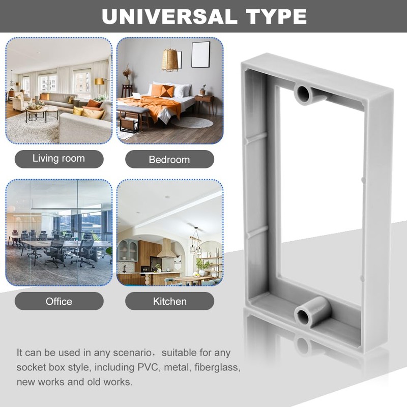 3Pcs 1/2" Single Gang Outlet Box Extenders, Electrical Box Extender