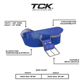 TCK Softball Baseball Belt (Adult, Royal)