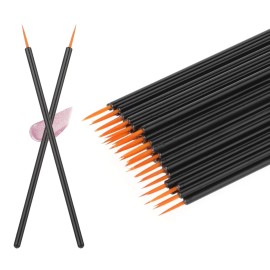 Aiyorse 100 Pack Disposable Eyeliner Brushs, Fine Point Applicator Makeup Black
