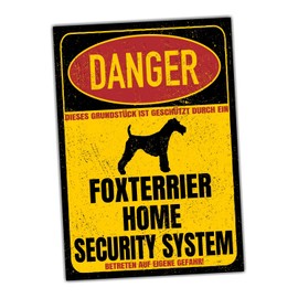 Fox Terrier Sign Danger Security System Door Sign Dog Sign Warning Sign Dog Safety Sign Dog Private Property Dog Warning Warning