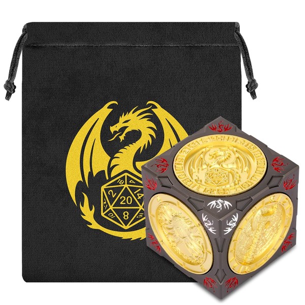 New DND Spinner Dice, 7-in-1 Metal Dice Set, 3D Relief