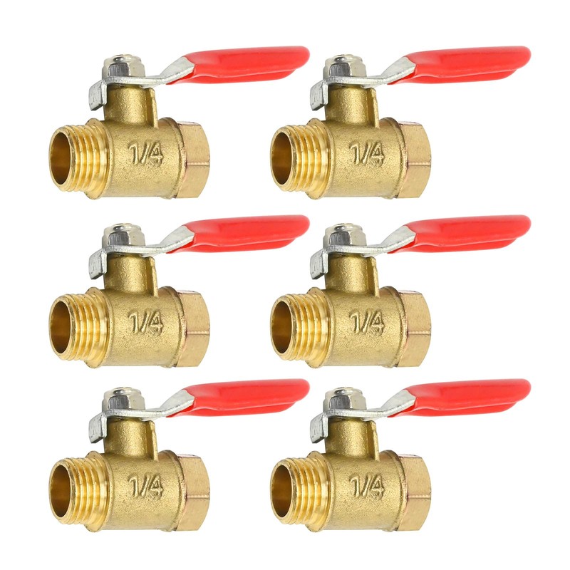 VIKKSAER 6 Pcs Ball Valve, 1/4" Heavy Duty Ball Valve