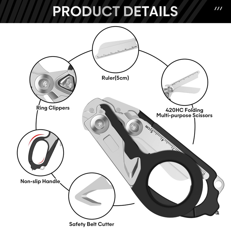 Trauma Shears Emergency Shears with Strap Cutter and Glass Breaker