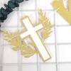 God Bless Decorations -White and Gold Dove Banner, Cross Garlands