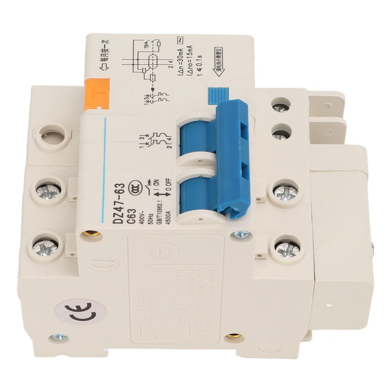 63A Circuit Breaker 2P Leakage Protection Air Switch DIN Rail