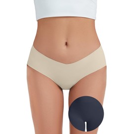 Leovqn Seamless Camel Proof Underwear V Waisted Camel Concealer Panties No Show Briefs for Women