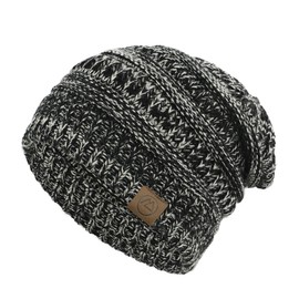 Zando Beanies Women Winter Beanie for Women Warm Hats for Women Thick Knit Beanie Hat for Women Womens Beanie Unisex Cozy Slouchy Hat Soft Girls Beanie Caps Black&DarkGray&MixedColor&Black Yarn