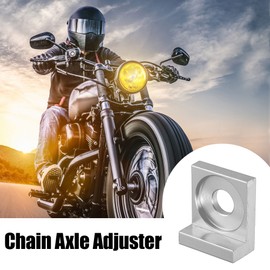 X AUTOHAUX 4pcs 12mm Universal Dia Hole Chain Adjuster Block Tensioner Silver Tone Metal for Motorcycle