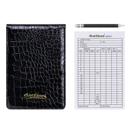 Scott Edward Golf Scorecard Cover Leather Scorecard Holder Statistic and Score Tracking Waterproof Soft Thick Grey/Black/Blue/Orange