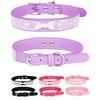 Dog Collar for Small Dogs, Adjustable Leather Suede Bling Dog