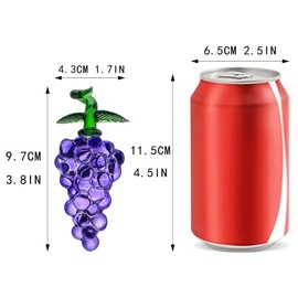KRISININE Handmade Glass Purple Grape Figurine Collectibles Crystal Fruit Ornament Decoration Art Glass Grape Miniature for Home Office Birthday for Mum