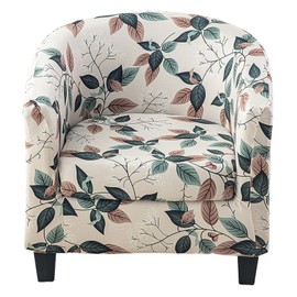 CRFATOP 2 Piece Club Chair Slipcover Stretch Barrel Chair Covers Solid Tub Chair Slipcovers Soft Armchair Sofa Cover Removable Couch Furniture Protector Arm Chair Cover for Living Room,F01