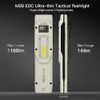 EDC Tactical Flashlight, Flat Flashlights Rechargeable,Dual-Switches LED Small Flashlight with