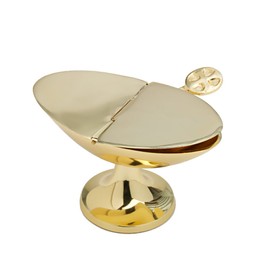 NKlaus 7597 Ship with Spoon Incense Storage Container Gold