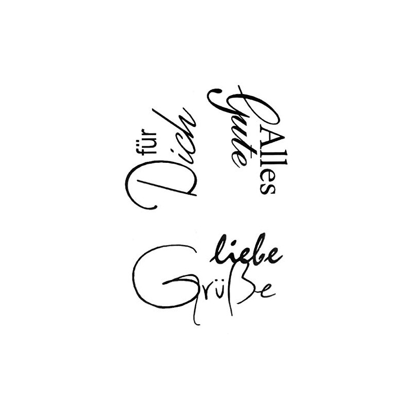 Clear Stempel-Set "Liebe Grüße", ca. 7,4x10,5cm