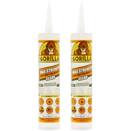 Gorilla Max Strength Clear Construction Adhesive, 9 Ounce Cartridge, Clear, (Pack of 2)