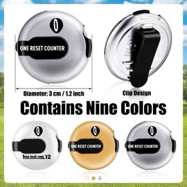 Fiada Golf Score Counter Mini Golf Stroke Counter Scoring Keeper up to 12 Shot Score Golf for Women Men Golf Attachment Accessories to Scorekeeper Glove for Outdoor 1.2 Inch (Gold, Silver, White)