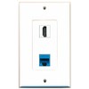 RiteAV 1 Port HDMI 1 Port Cat5e Ethernet Blue Wall