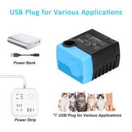 Carcent SP-400LV Cat Water Fountain Pump, Cat Fountain USB Replacement Pump with Adapter Compatible with Ceramic, Butterfly, Seaside, Stainless Steel, 360 Plastic Pet Water Fountain