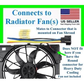 for Wrangler 1500 Classic 2500 Radiator Cooling Fan Connector Plug Pigtail Wires