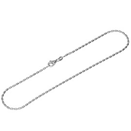 NKlaus Anklet made of 925 sterling silver, 27 cm, olive chain, women's foot jewellery, 12195, Sterling Silver, No gemstone