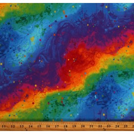 Timeless Treasures Cotton Painted Rainbow Texture Paint Splatters Fabric Print by the Yard D767.78