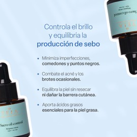 TEIA COSMETICOS Suero Oil Control, para Piel Grasa y Mixta, con Argán y Tea Tree, Fórmula 98.72% Natural