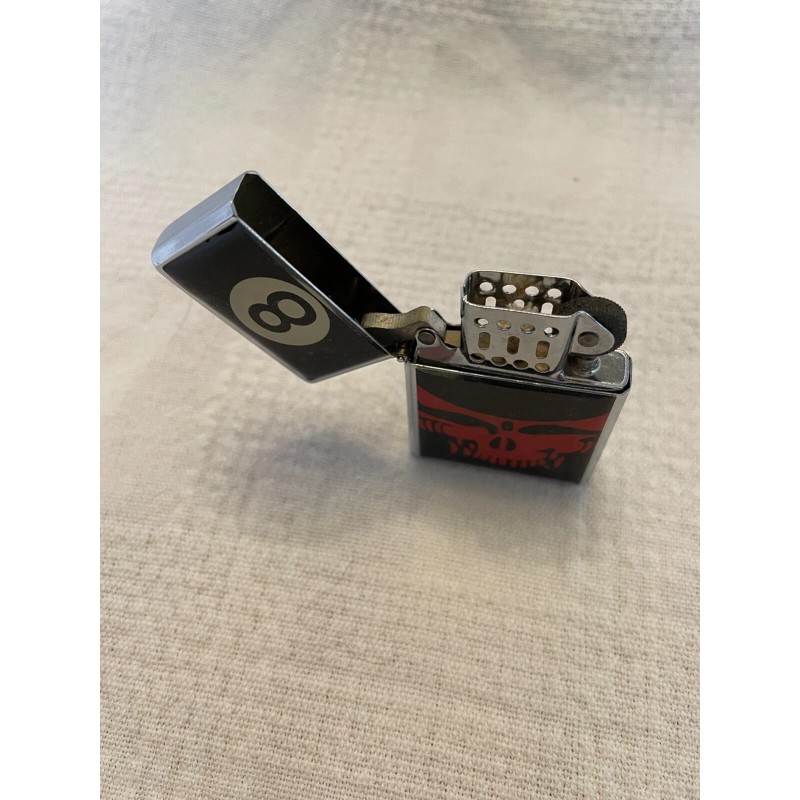 Vintage 1990's 8 Ball Lighter Pool Billiards Skull Logo Unused
