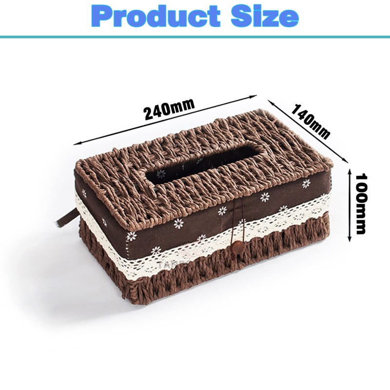 Tissue Box, Sinxioer Handwoven Paper Holder, Tissue Dispenser Tissue Box