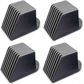 4PCS Fitness Equipment End Cap, Gym Floor Protectors Non-Slip Rubber Square End Cap for 50X50mm Fitness Equipment Ends