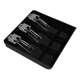 Operitacx Cash Box Divided Compartments Key Deposit Box Money Box for Cash Cash Register Drawer Tray Store Organizer