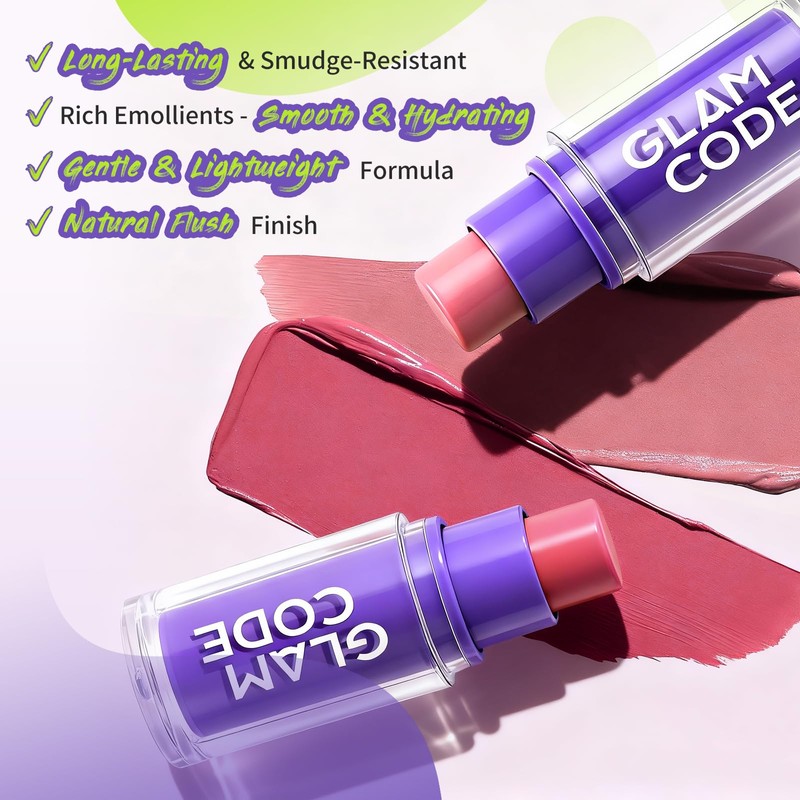 Rose Blush for Cheeks - Face Makeup Stick for Eyes,