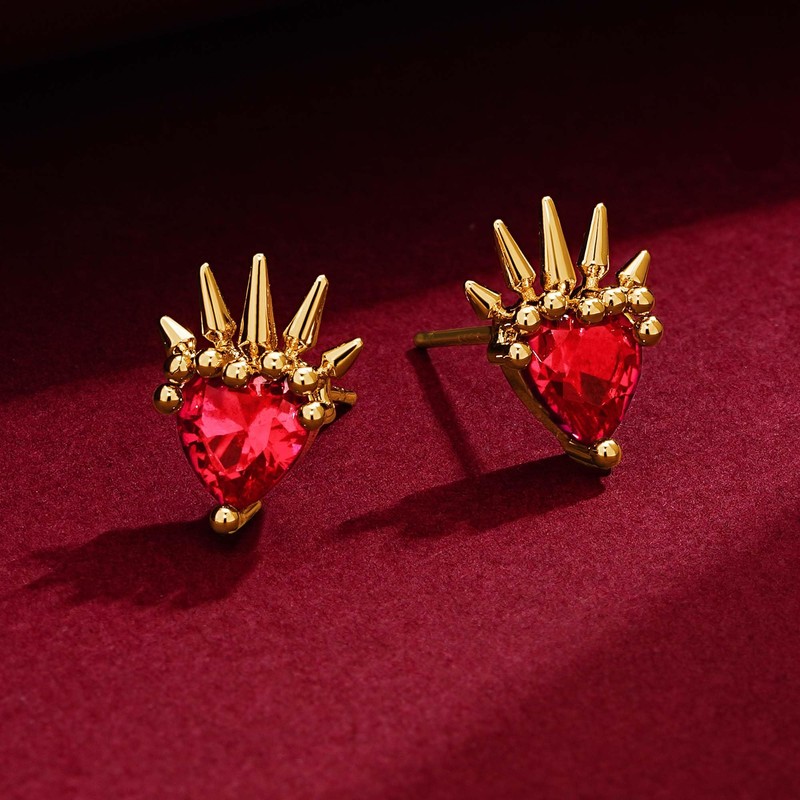 VACRONA Heart Stud Earrings for Women