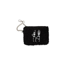 Living Royal Keychain Pouch Coin Purse – Mini Zipper Wallet Holder with Wrist Strap, 3.5" x 5" (Dancing Skulls)