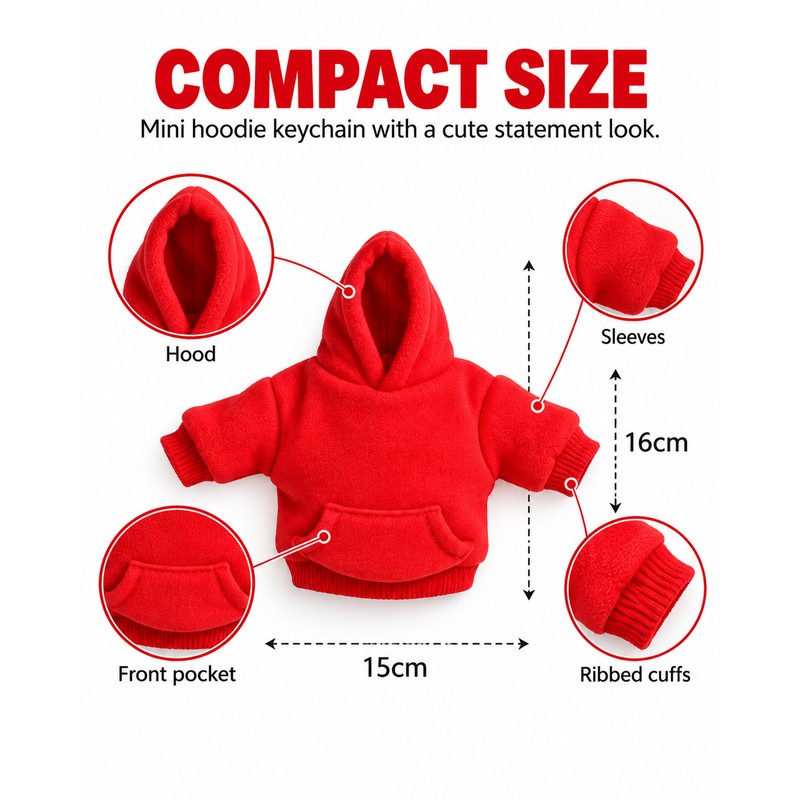 Mini Hoodie Stress Ball Keychain – Cute Detachable Sweatshirt Key