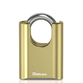 Outdoor Combination Lock, 4 Digit Heavy Duty Padlock Metal, Weatherproof Alloy Locks with Hardened Steel Shackle, High Security Large Padlocks for Sheds Fence, Gate Hasps, Storage Unit-Golden