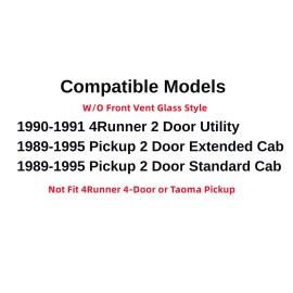 NAGD Fits 1989-1995 Toyota Pickup Truck Driver Side Front Door Glass Window W/O VENT
