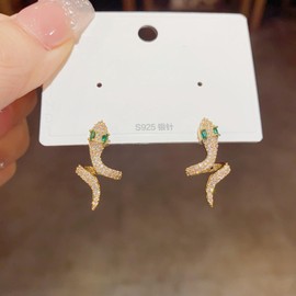 Snake Earrings for Women CZ Gold Snake Stud Earrings Vintage Goth Snake Earrings Gold Snake Earrings Statement Snake Jewelry