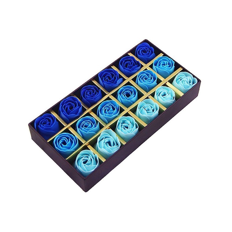 Cisixin 18 Pieces Rose Scented Soaps in Gift Box (Blue)