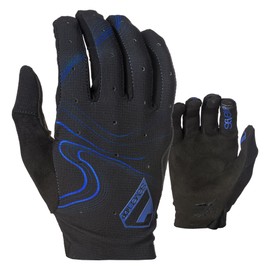 Seven iDP 7iDP Control Vented Full Finger MTB Cycling Gloves (Black/Blue Pinstripe, XS)