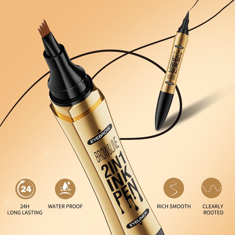 Eyebrow Pencil Eyeliner 2 in 1 - Natural, Long-Lasting Eyebrow