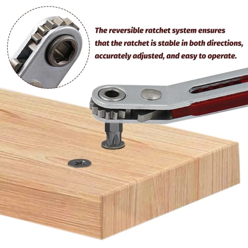 Emvanv Mini Ratchet Wrench Screwdriver, 2 Pcs Elbow Head &