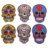 VILLCASE 6 Unidades Parches de Calavera, Apliques de Costura