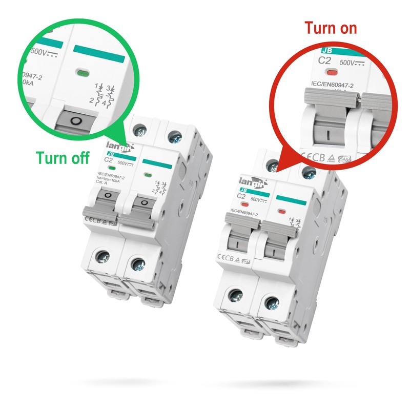 LANGIR DC Circuit Breaker 2 Poles 10A 500V for Solar