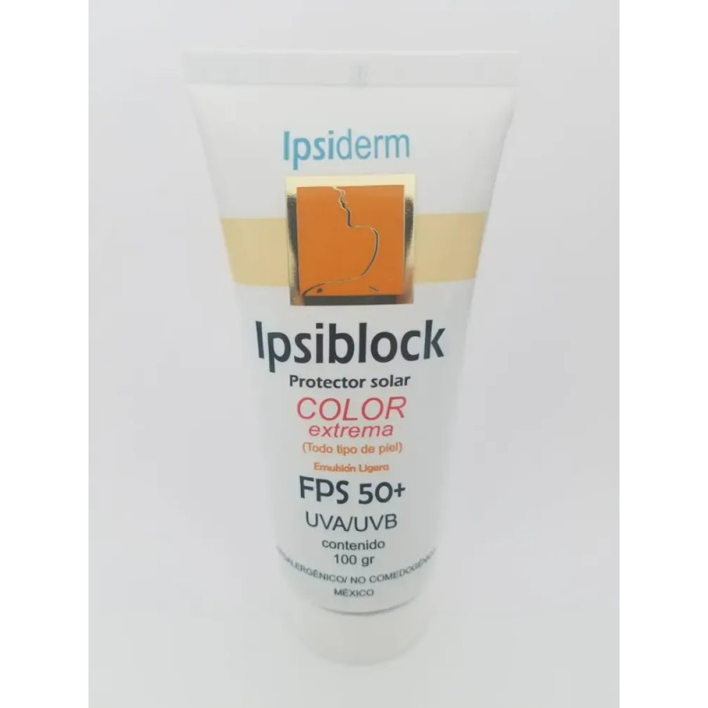 Crema Facial Ipsiderm Ipsiblock Color Extrema FPS50+ 100g Fotoprotector Hipoalergénico